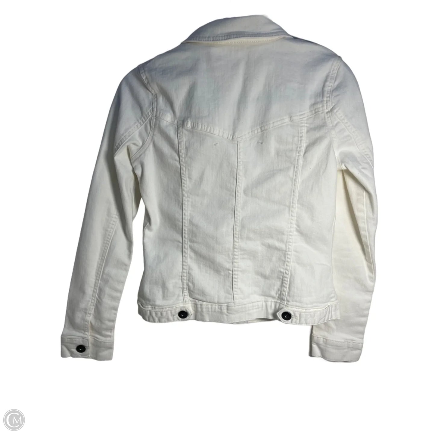 Jacket Denim By Wrangler In White Denim, Size: S