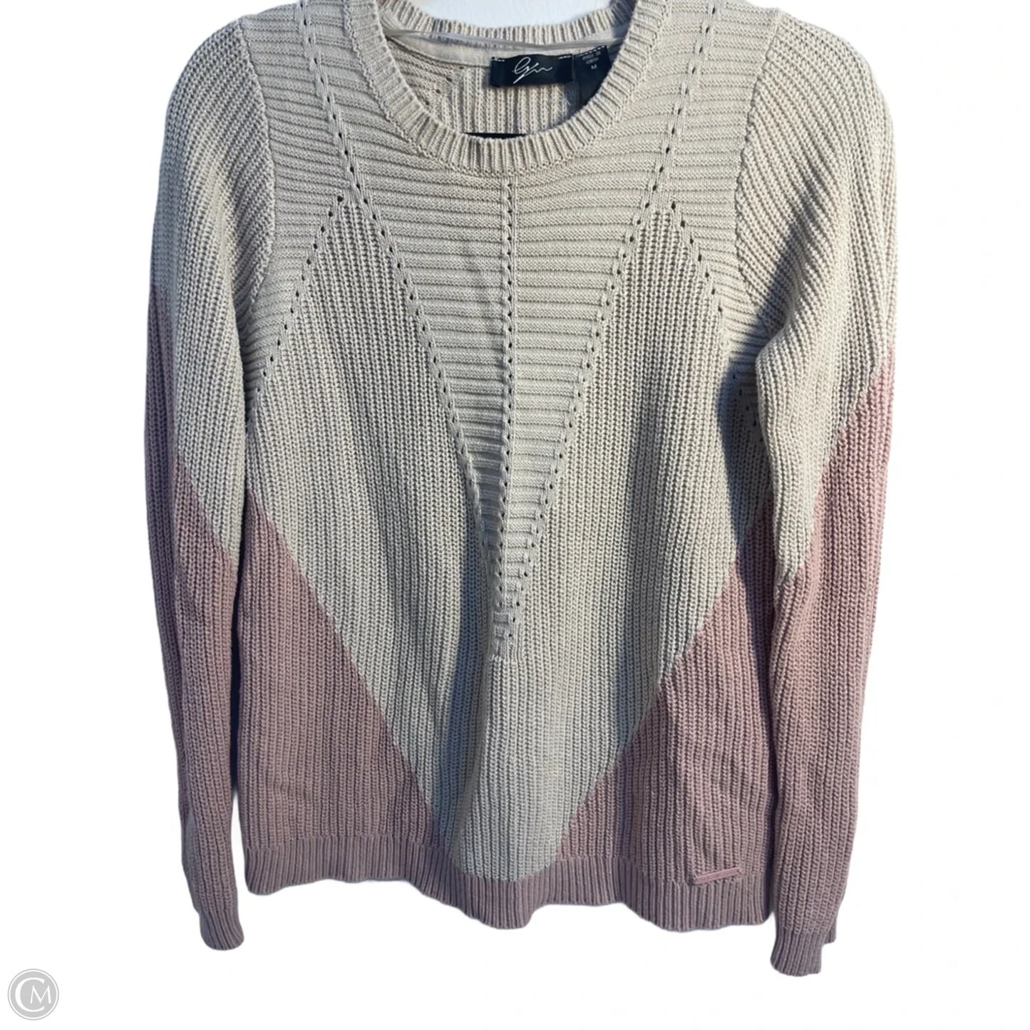 Sweater By Clothes Mentor In Pink & Tan, Size: M
