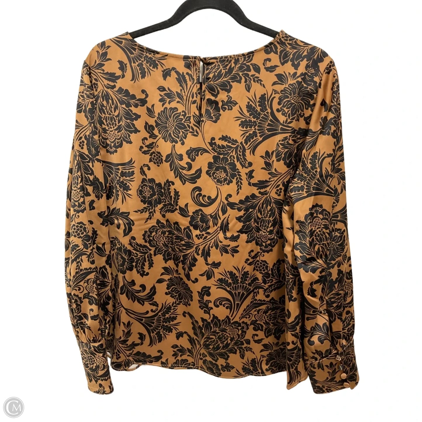 Blouse Long Sleeve By Soft Surroundings In Black & Brown, Size: L