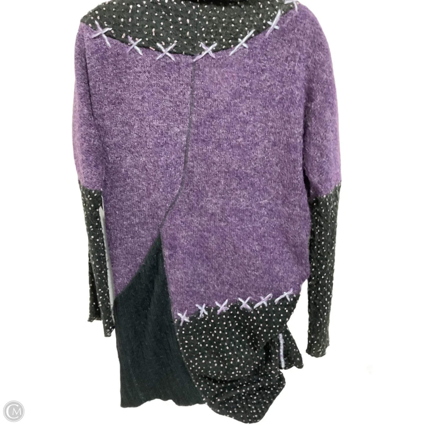 Sweater Cardigan By Clothes Mentor In Black & Purple, Size: L