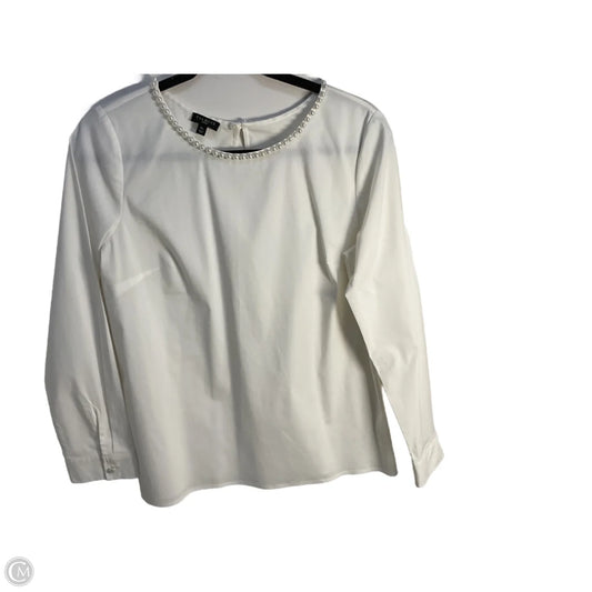 Blouse Long Sleeve By Talbots In Ivory, Size: Mp