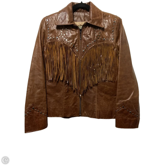 Jacket Leather By Cmb In Brown, Size: S