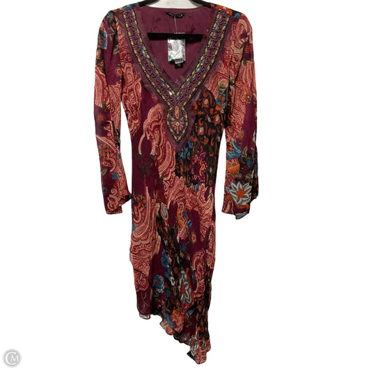 Dress Casual Midi By Anthropologie In Maroon, Size: M