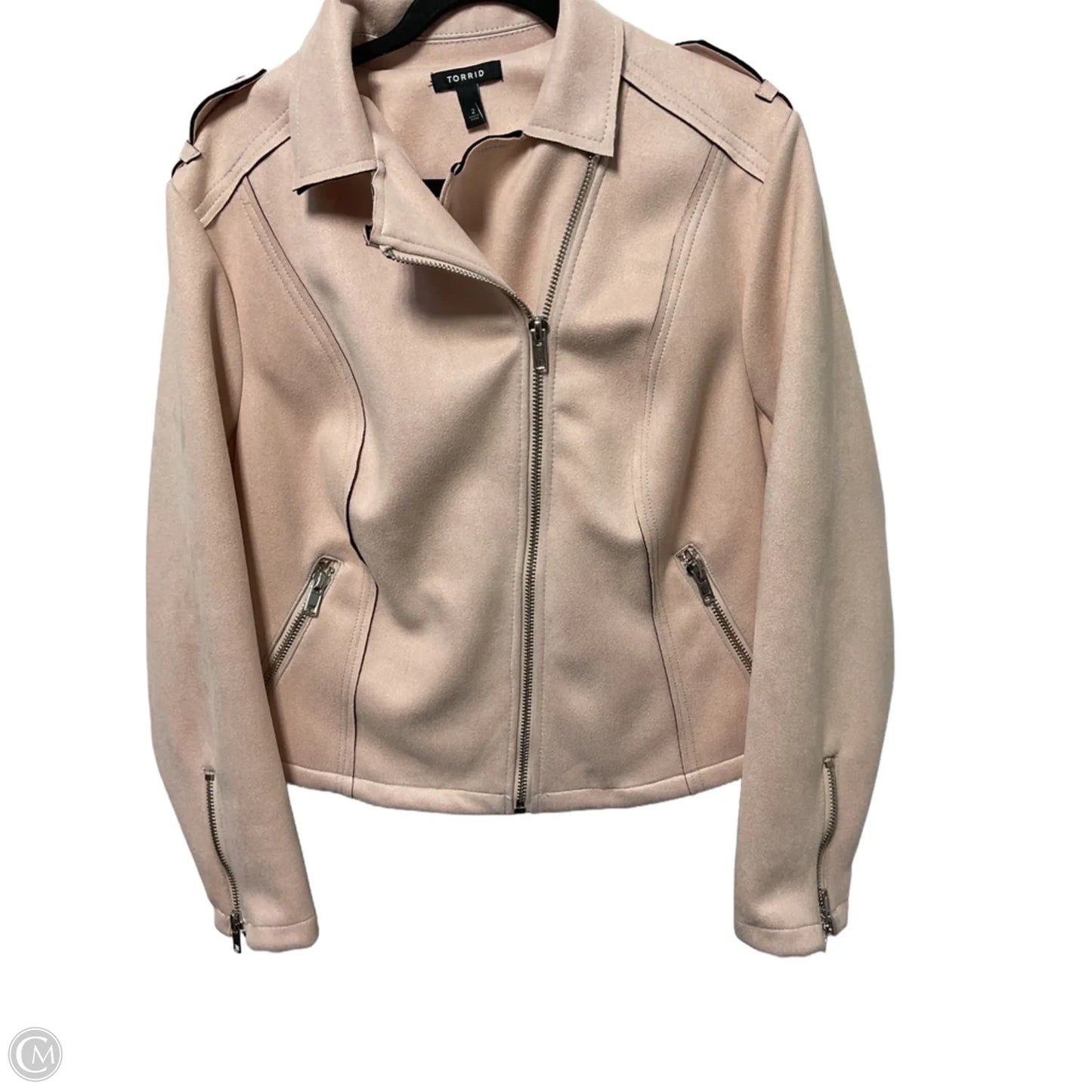 Jacket Moto By Torrid In Pink, Size: 2x