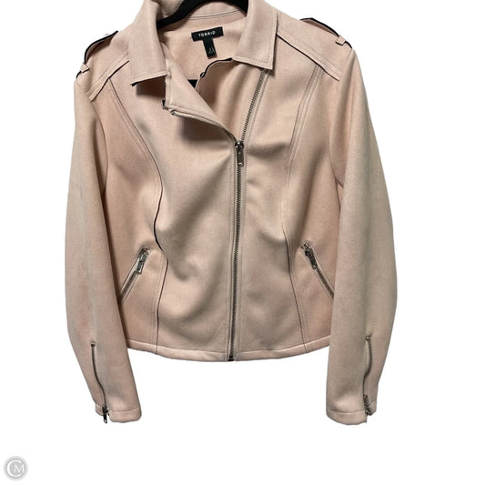 Jacket Moto By Torrid In Pink, Size: 2x