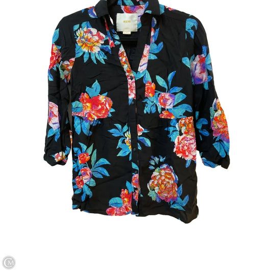 Blouse Long Sleeve By Maeve In Black, Size: Xs