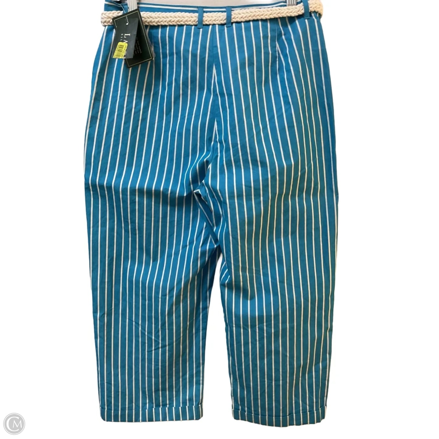 Capris By Lauren By Ralph Lauren In Blue & White, Size: 8