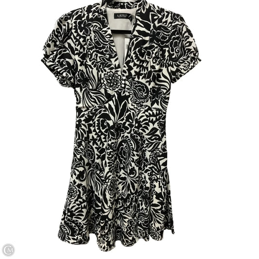 Dress Casual Midi By Lauren By Ralph Lauren In Black & White, Size: Sp