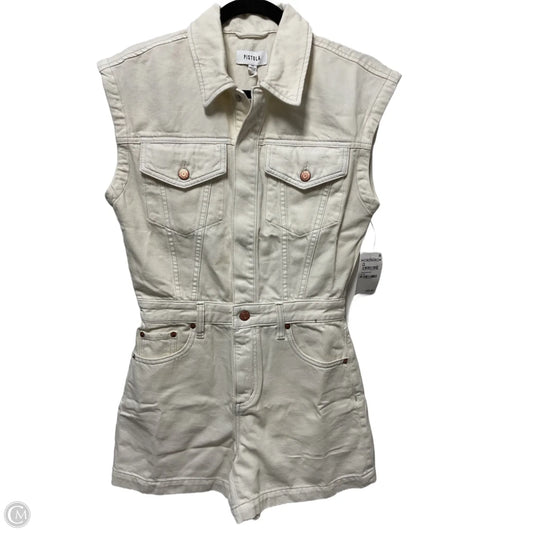 Romper By Pistola In Cream Denim, Size: Xs