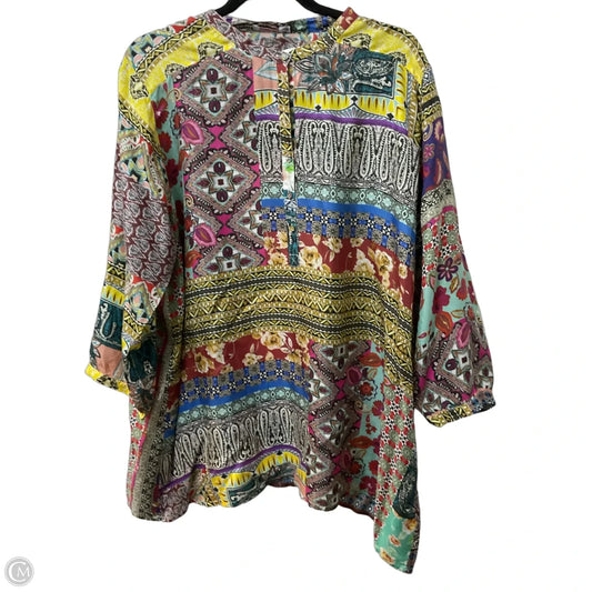 Tunic Long Sleeve By Johnny Was In Multi-colored, Size: Xl