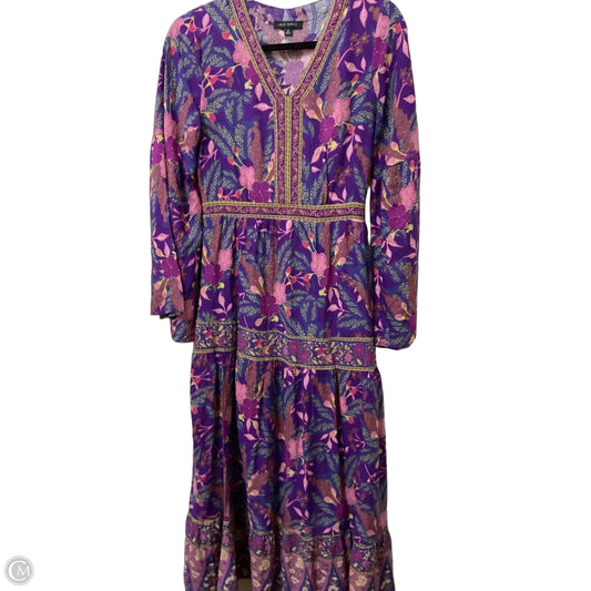 Dress Casual Midi By Clothes Mentor In Pink & Purple, Size: S