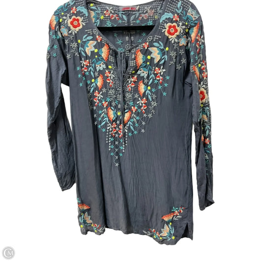 Tunic Long Sleeve By Johnny Was In Grey, Size: Xs