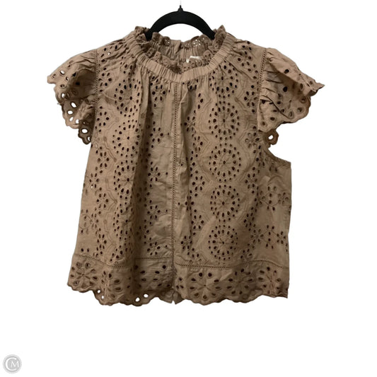 Top Short Sleeve By Cmc In Taupe, Size: M