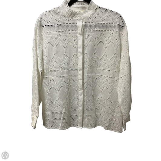 Top Long Sleeve By Adiva In White, Size: M
