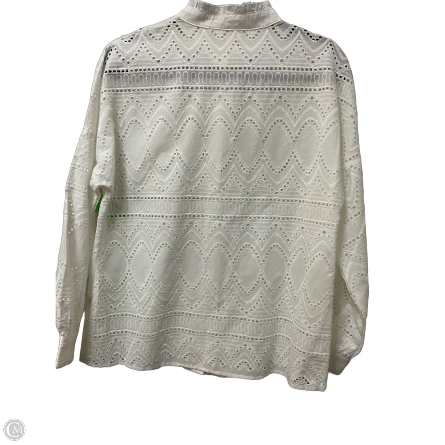 Top Long Sleeve By Adiva In White, Size: M