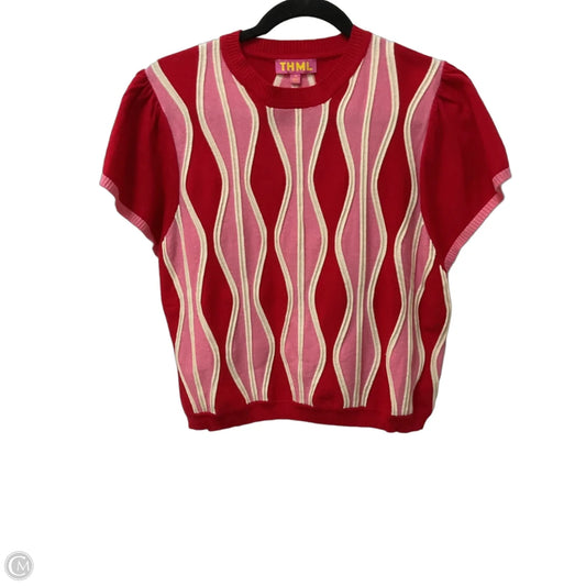 Sweater Short Sleeve By Thml In Pink & Red, Size: M