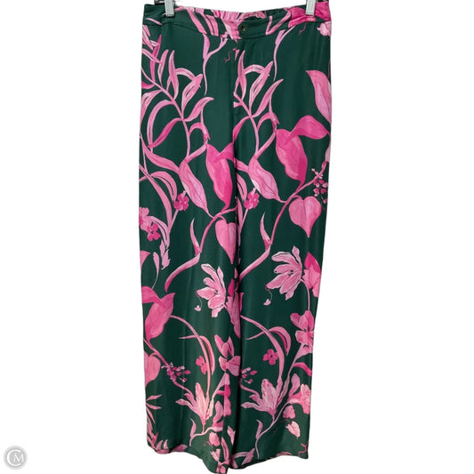 Pants Wide Leg By Anthropologie In Green & Pink, Size: 6