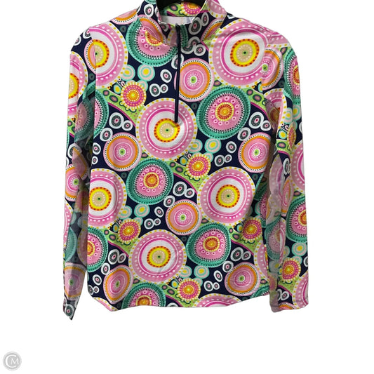 Athletic Top Long Sleeve Collar By Ibkul In Multi-colored, Size: S