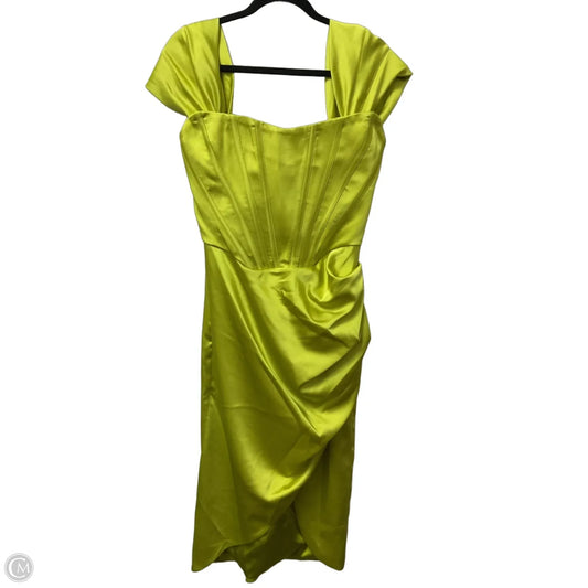 Dress Party Midi By Cmb In Chartreuse, Size: Xs