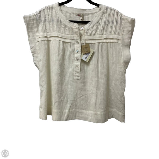 Blouse Short Sleeve By Faherty In Cream, Size: M