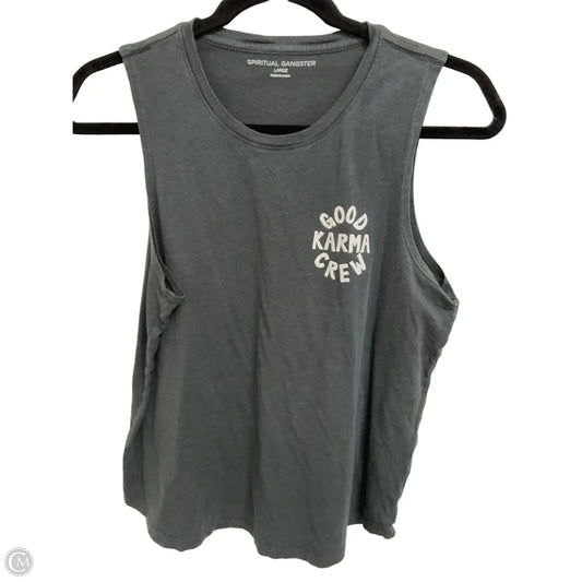 Athletic Tank Top By Spiritual Gangster In Grey, Size: L