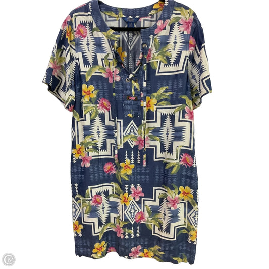 Tunic Short Sleeve By Tommy Bahama In Tropical Print, Size: L