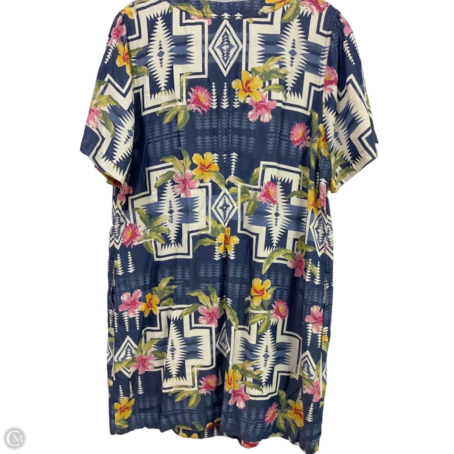 Tunic Short Sleeve By Tommy Bahama In Tropical Print, Size: L