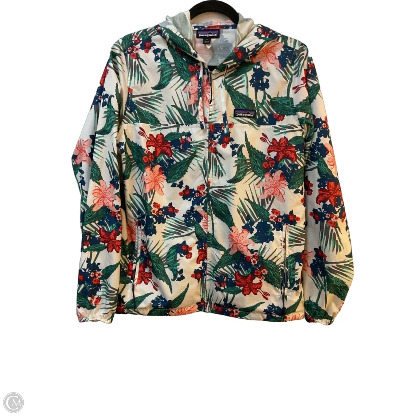 Jacket Windbreaker By Patagonia In Tropical Print, Size: S