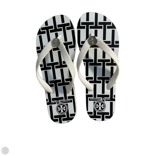 Sandals Designer By Tory Burch In Black & White, Size: 7