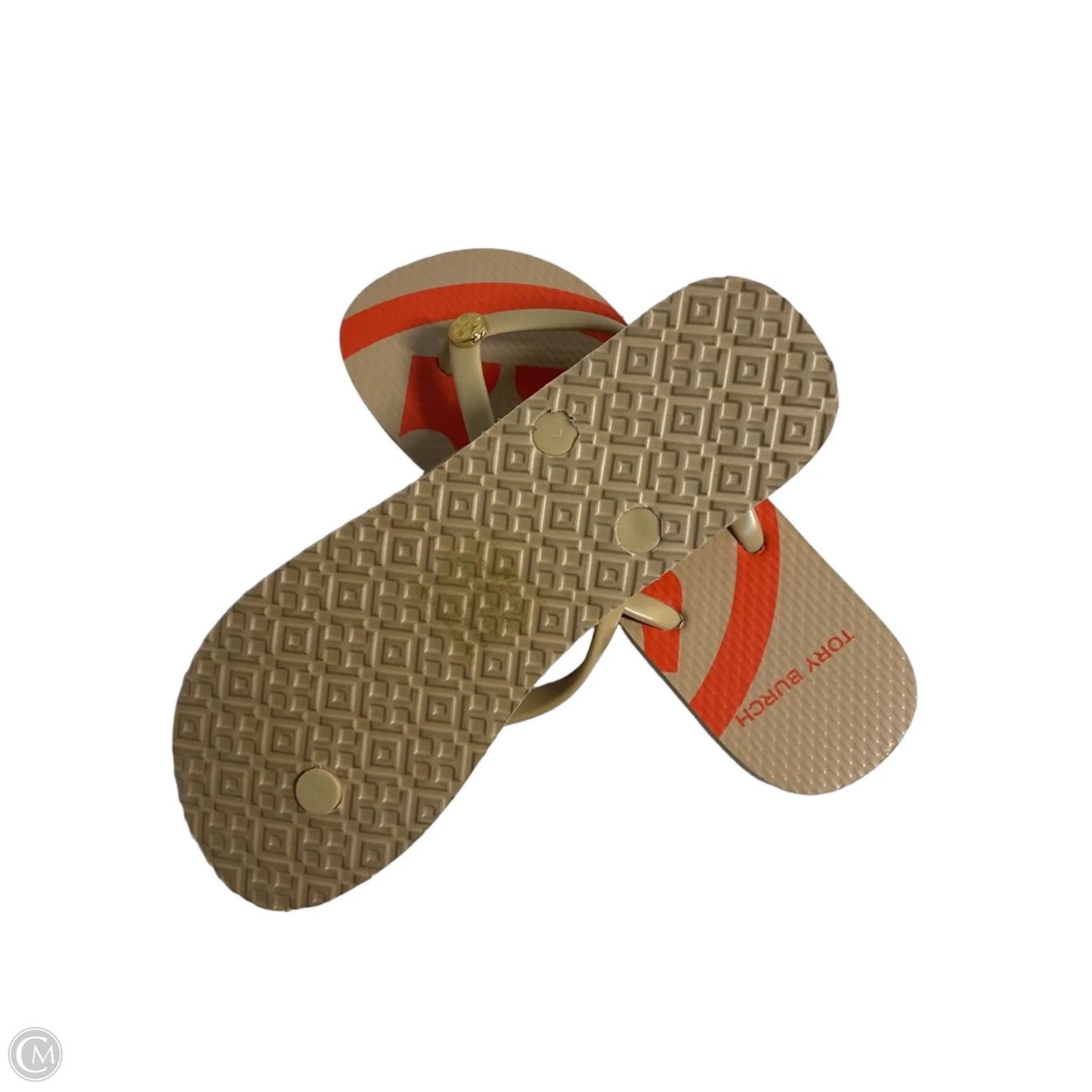 Sandals Designer By Tory Burch In Orange & Tan, Size: 7
