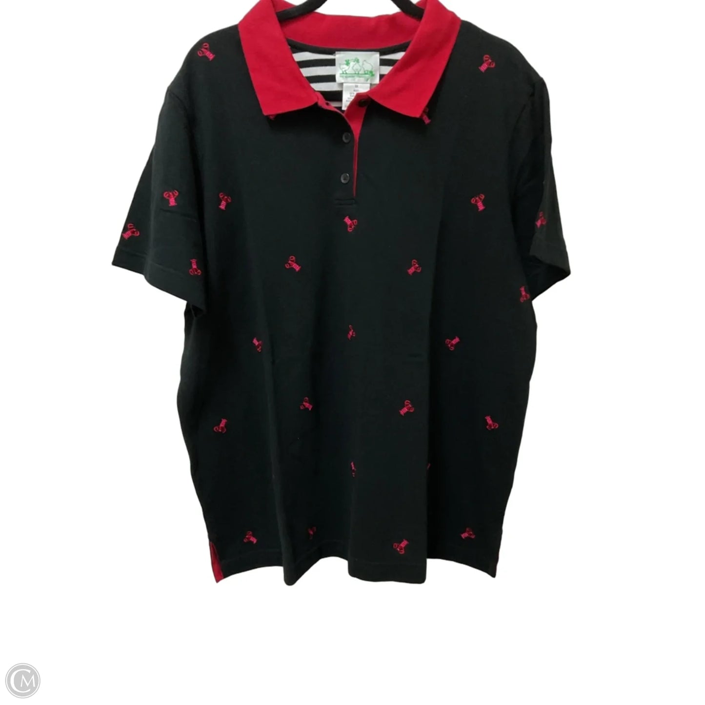 Top Short Sleeve By Quaker Factory In Black, Size: 1x