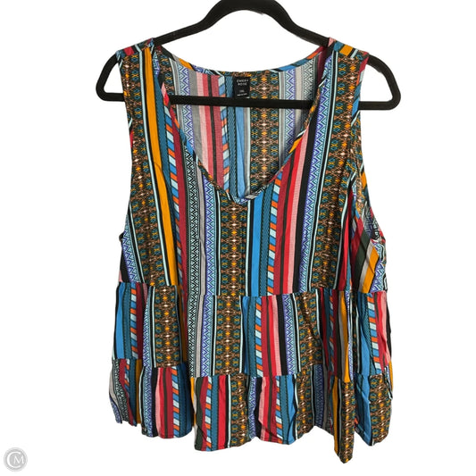 Top Sleeveless By Emery Rose In Multi-colored, Size: 1x