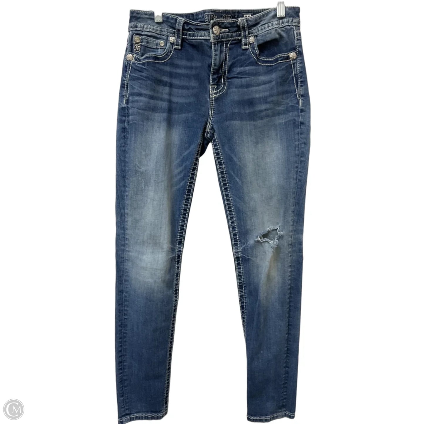 Jeans Skinny By Miss Me In Blue Denim, Size: 8