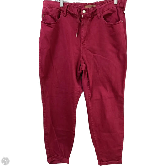 Jeans Wide Leg By Judy Blue In Red Denim, Size: 14