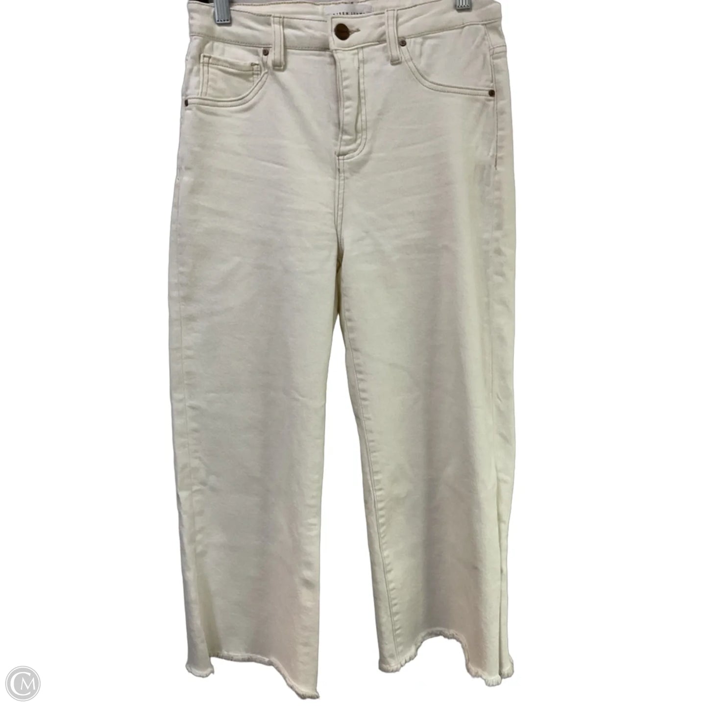 Jeans Wide Leg By Risen In Cream Denim, Size: 4