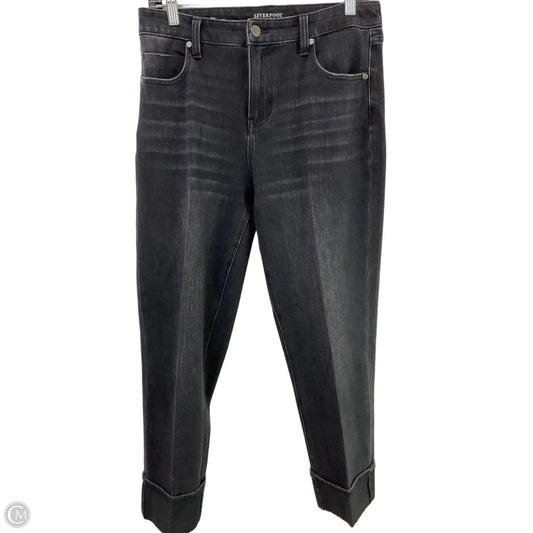 Jeans Cropped By Liverpool In Black Denim, Size: 8