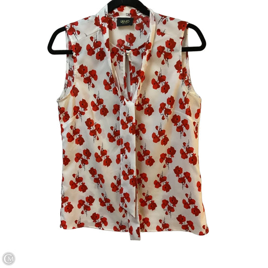 Blouse Sleeveless By Cmb In Red & White, Size: S