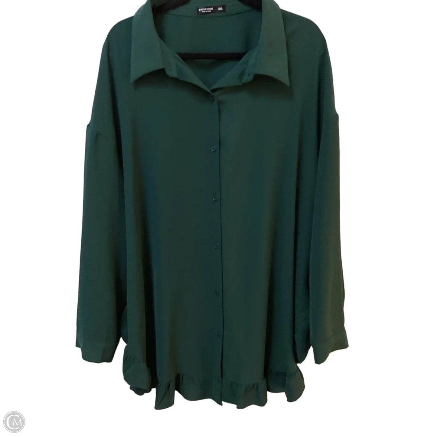 Top 3/4 Sleeve By Shein In Green, Size: 3x