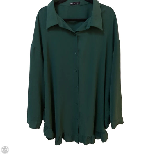 Top 3/4 Sleeve By Shein In Green, Size: 3x