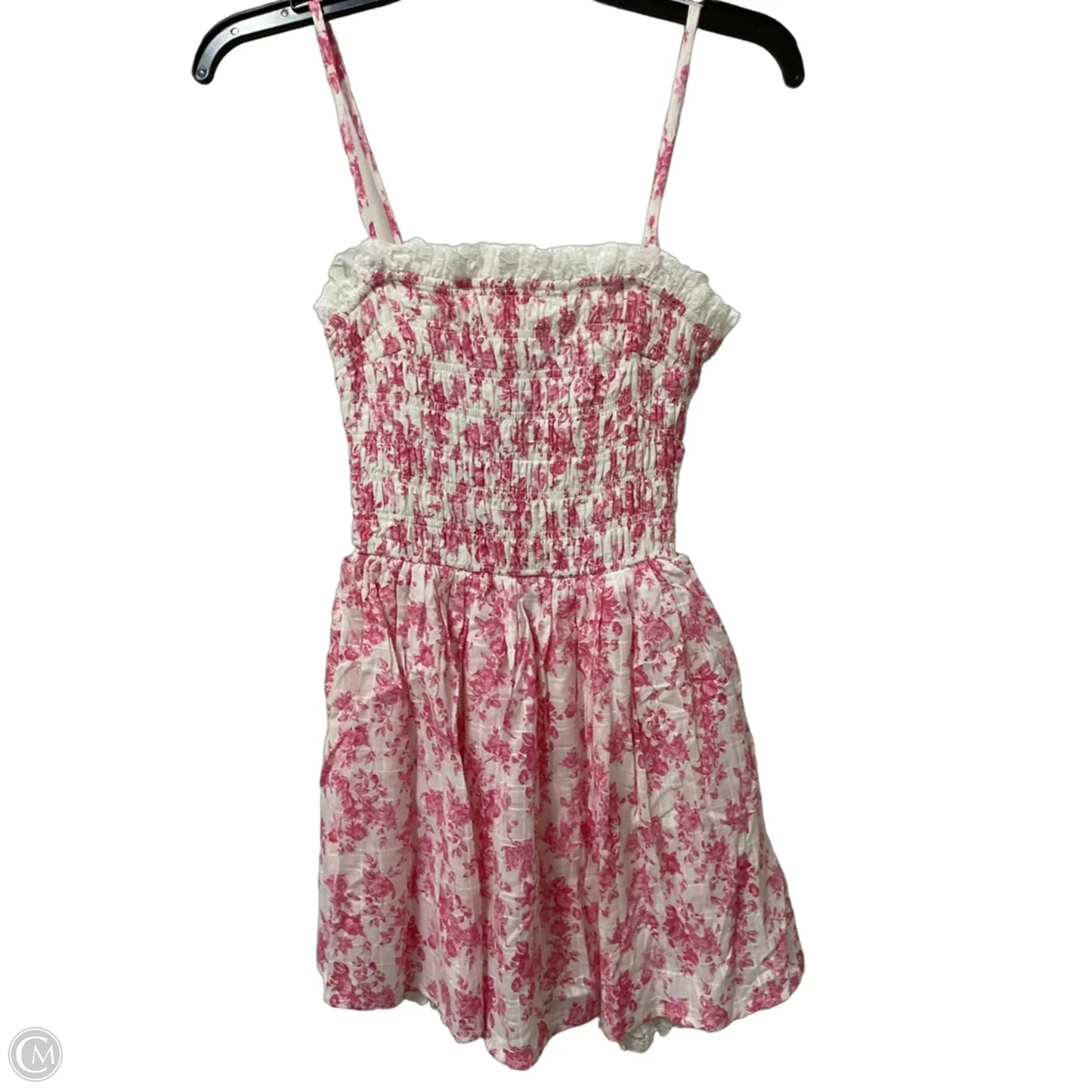 Dress Casual Short By Clothes Mentor In Pink & White, Size: S
