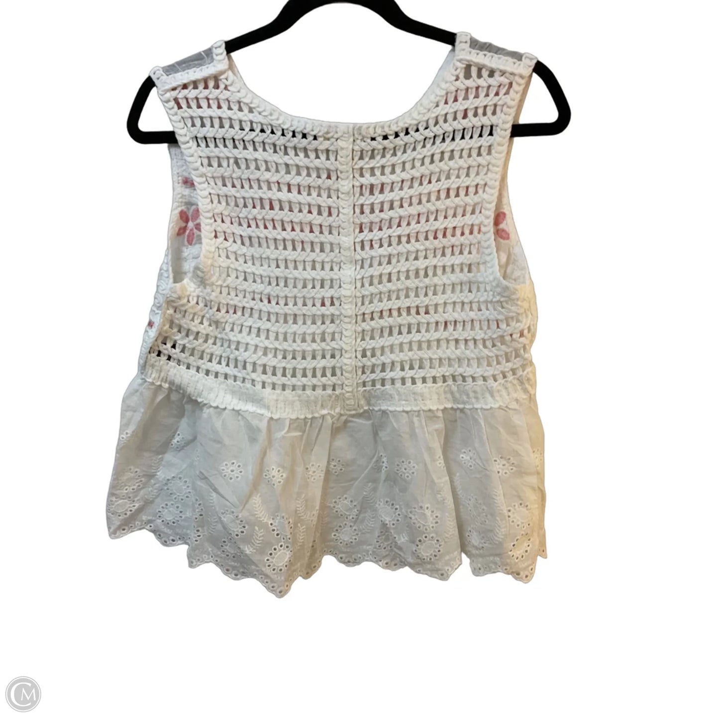 Top Sleeveless By Pol In Pink & White, Size: S