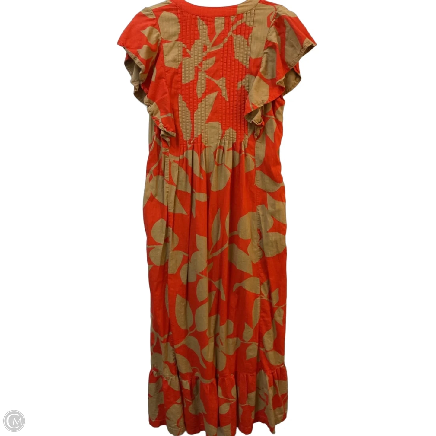 Dress Casual Midi By Maeve In Orange & Tan, Size: S