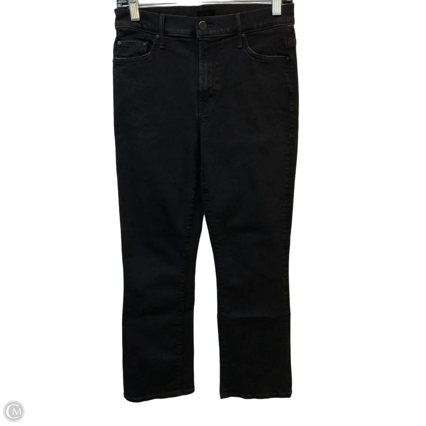Jeans Straight By Mother In Black Denim, Size: 6