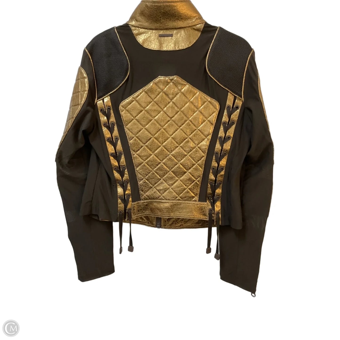 Jacket Leather By Cmc In Brown & Gold, Size: Xl