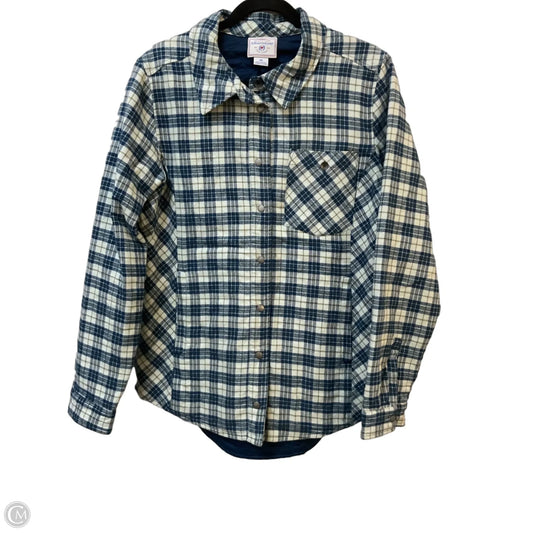 Jacket Shirt By Cmc In Blue & White, Size: M
