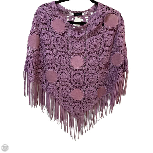 Poncho By Clothes Mentor In Purple, Size: Osfm