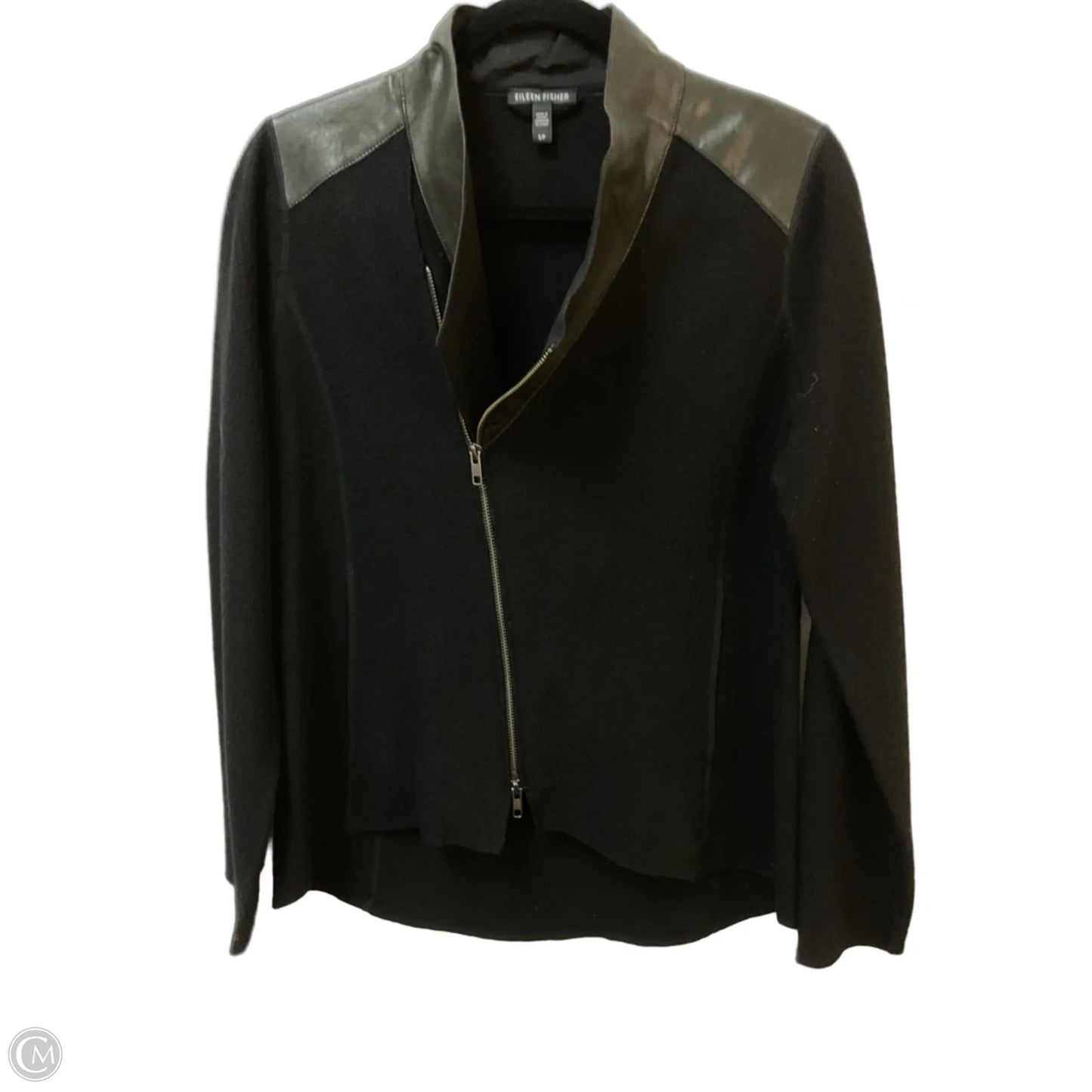 Sweater Cardigan By Eileen Fisher In Black, Size: S