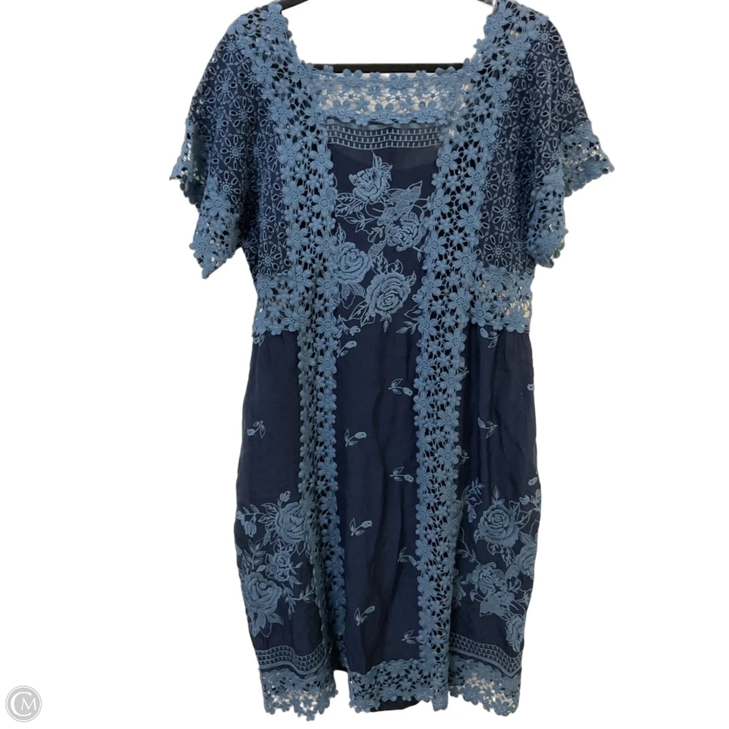 Dress Casual Midi By Johnny Was In Navy, Size: M
