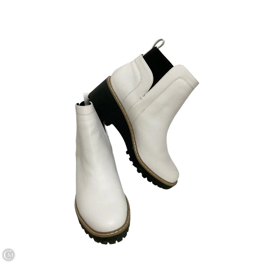 Boots Ankle Heels By Dv In White, Size: 7.5