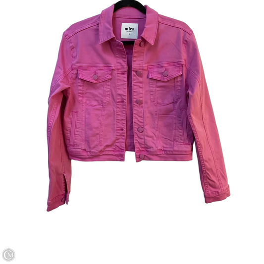 Jacket Denim By Mica In Pink Denim, Size: S